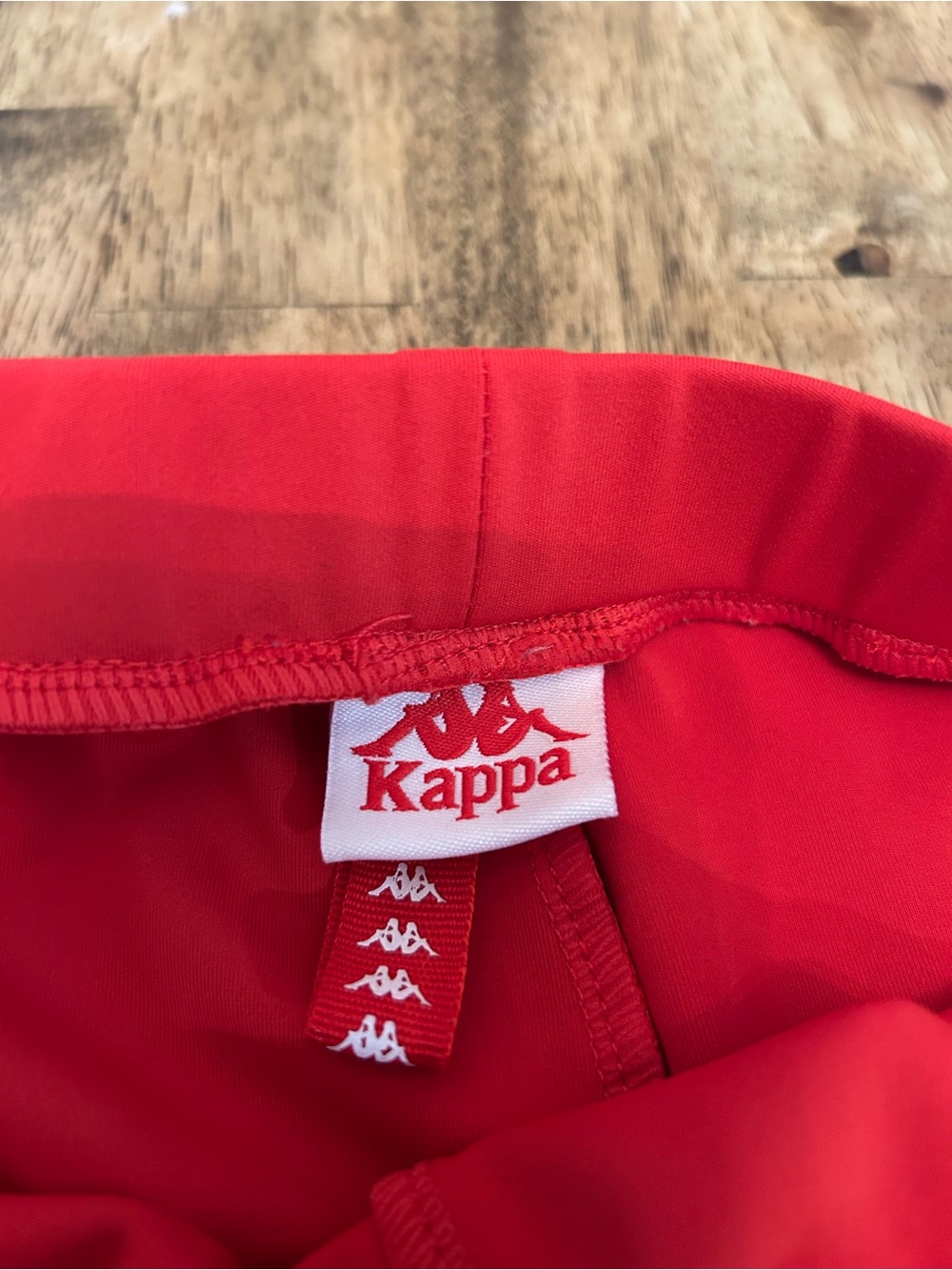 Kappa Red Athletic Shorts with White Logo Trim - Picture 2 of 6